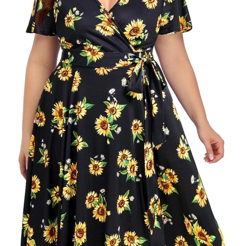 Pinup Fashion Women Plus Size Dresses Wedding Guest - Semi Formal Cocktail Wrap